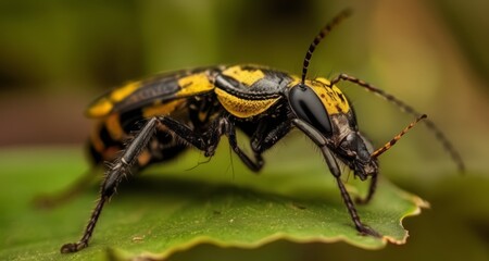 Fototapeta premium A vibrant bug in its natural habitat