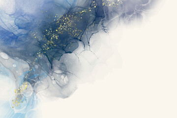 Luxury orange abstract background of marble liquid ink art. Vector illustration.