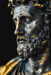 Marcus Aurelius portrait stoic marble statue.