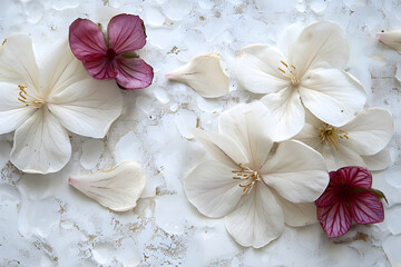 Fototapeta na wymiar White flowers on a abstract background