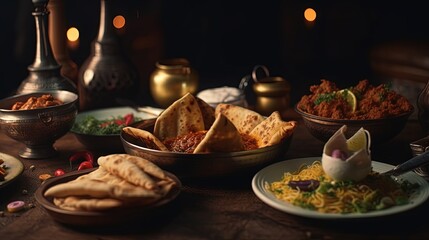 indian food served