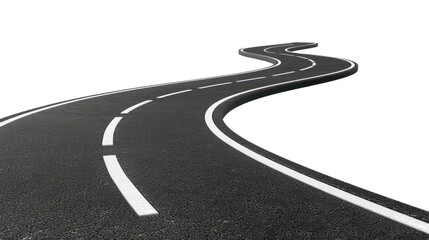 3d winding road curve on transparency background PNG
