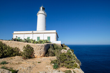 Fototapeta na wymiar La Mola Lighthouse, Formentera, Pitiusas Islands, Balearic Community, Spain