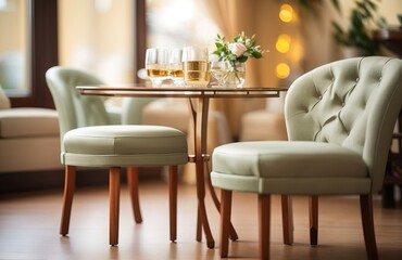 an elegant and practical chair table set