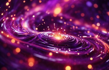 Obraz premium Fiery vortex, purple swirling with bright light and glowing particles
