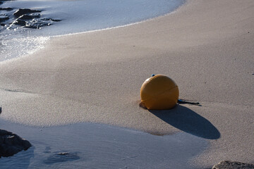 plastic abandoned on the beach, Es Trucadors , Formentera, Pitiusas Islands, Balearic Community,...