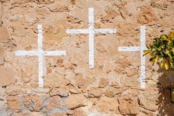 Foto op Canvas crosses, Church of Sant Ferran de ses Roques, Formentera, Pitiusas Islands, Balearic Community, Spain © Tolo