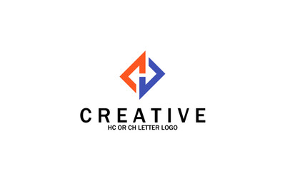 HC or CH letter logo design. Vector