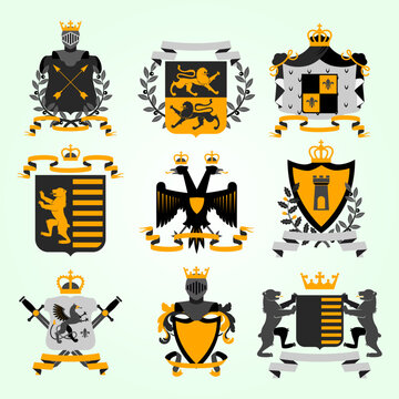 heraldic coat arms family crest shields emblems