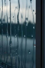 Water droplets are seen on the window