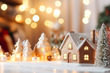Christmas toy house home decor, country cottage style house decoration for an English countryside home, winter holiday celebration and festive atmosphere, Merry Christmas and Happy Holidays