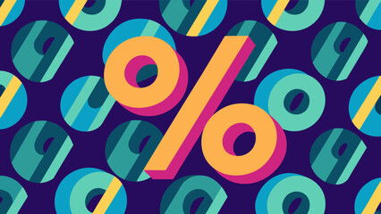Modern Percentage Sign Pattern Background for Calculations