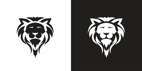 Vector lion king head logo design 