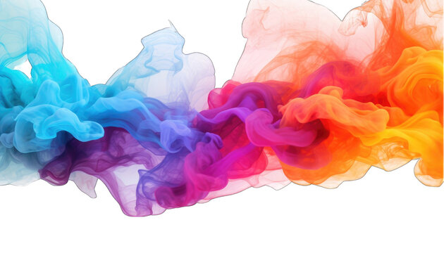Explosion of colorful rainbow paint smoke png