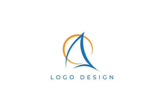 Sailboat Logo. Minimal Outline Logotype Concept. Simple Boat icon Usable for Business, Brand, Identity related with cruise, marine, vacation, trip, tourism, shipping, logistic, cargo, delivery, travel
