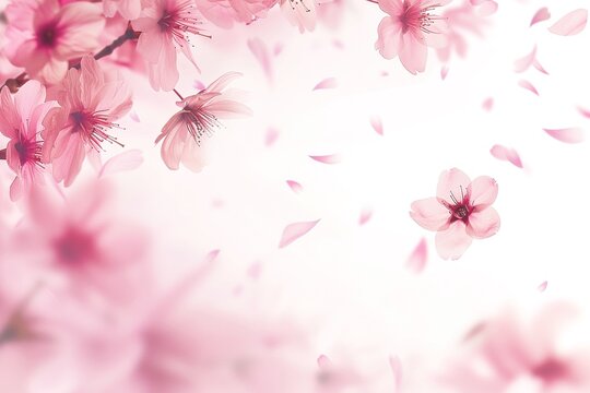 春の桜の舞う　背景イラスト素材