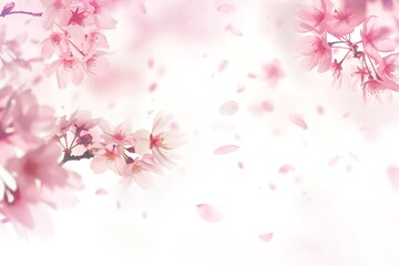 Obraz na płótnie Canvas 春の桜の舞う　背景イラスト素材