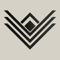 Creative logo in arrow style. logo on a gray background. Element for business.