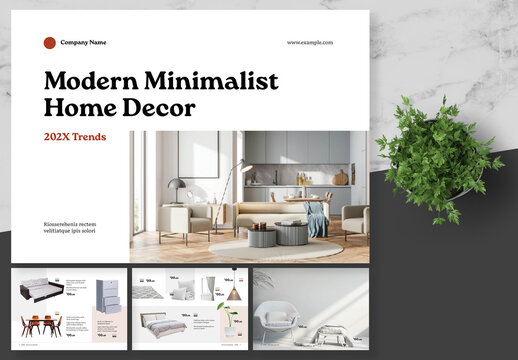 Brown And Grey Minimalist Home Decoration Catalog