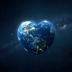 Heart shaped planet Earth 