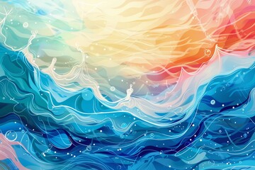 Abstract background for Day of the Sea  - obrazy, fototapety, plakaty