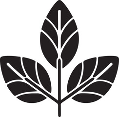Branch icon with leaves on a white background. nature element