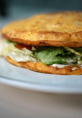 Vegetable potato omelette for vegans, Madrid restaurant