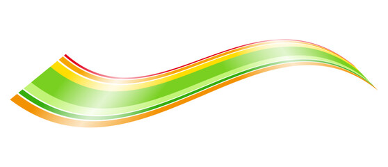 Energetic wave of positive flow. Colorful dynamic sine wave of fresh and energetic colors, and with gradients, waving like a flag. Symbol for lively flow, positive development and successful acting.