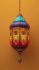 Ramadan colorful lantern mock up traditional 