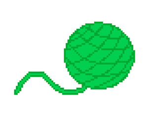 Pixel art green yarn ball