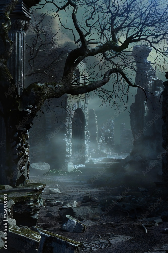 Wall mural abstract artistic afterlife background generative ai