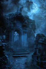 Abstract artistic afterlife background Generative Ai 