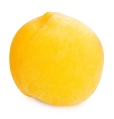 Yellow Peach  isolated on white background, Fresh Yellow Peach Fruit on White With clipping path. 
