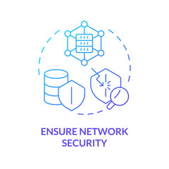 Network security blue gradient concept icon. Data encryption, privacy. Vulnerability protection, assessment risk. Round shape line illustration. Abstract idea. Graphic design. Easy to use