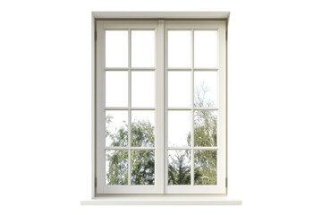 Classic Double Hung Windows on Transparent Background, PNG