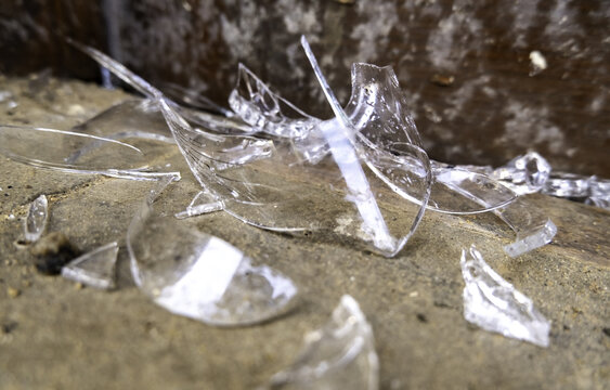 Broken glass on the floor