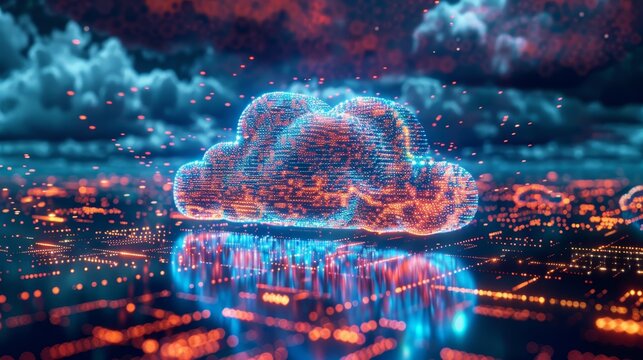 Explore the texture of cloud computing landscapes, where digital networks and data storage intersect