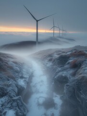 Wind Farm in Snow