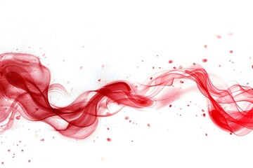 Red swirls banner isolated on white background Generative Ai 