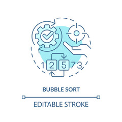 Bubble sort method soft blue concept icon. Task management. Round shape line illustration. Abstract idea. Graphic design. Easy to use in infographic, promotional material, article, blog post