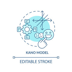 Obraz premium Kano model soft blue concept icon. Teamwork organization. Round shape line illustration. Abstract idea. Graphic design. Easy to use in infographic, promotional material, article, blog post
