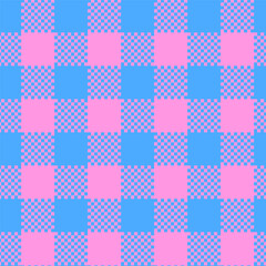 blue pink check buffalo plaid seamless pattern