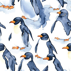 penguin seamless patterns 