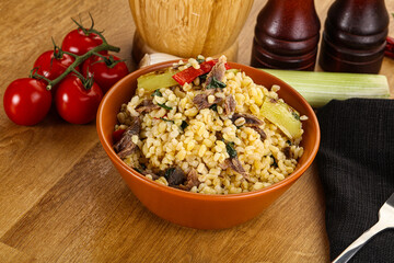 Bulgur with lamb and vegetables
