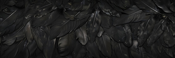a collection of black chicken feathers