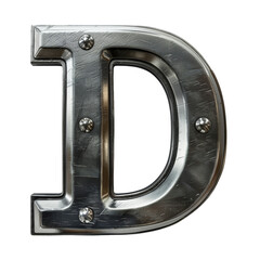 Sleek D Isolated on Transparent or White Background, PNG