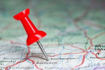 Kaufbeuren pin on map of Germany