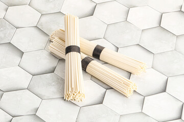 Raw asian udon noodle for cooking