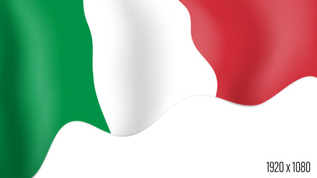 Italy country flag realistic independence day background. Italian commonwealth banner in motion waving, fluttering in wind. Festive patriotic HD format template for independence day