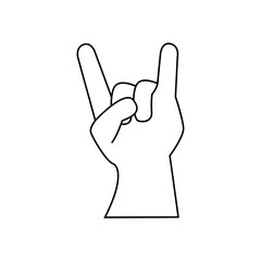 Rock hand icon vector. rock and roll illustration sign. rock concert symbol or logo.